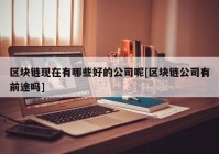 区块链现在有哪些好的公司呢[区块链公司有前途吗]