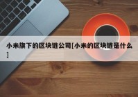 小米旗下的区块链公司[小米的区块链是什么]