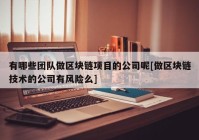 有哪些团队做区块链项目的公司呢[做区块链技术的公司有风险么]