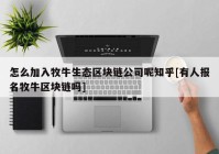 怎么加入牧牛生态区块链公司呢知乎[有人报名牧牛区块链吗]